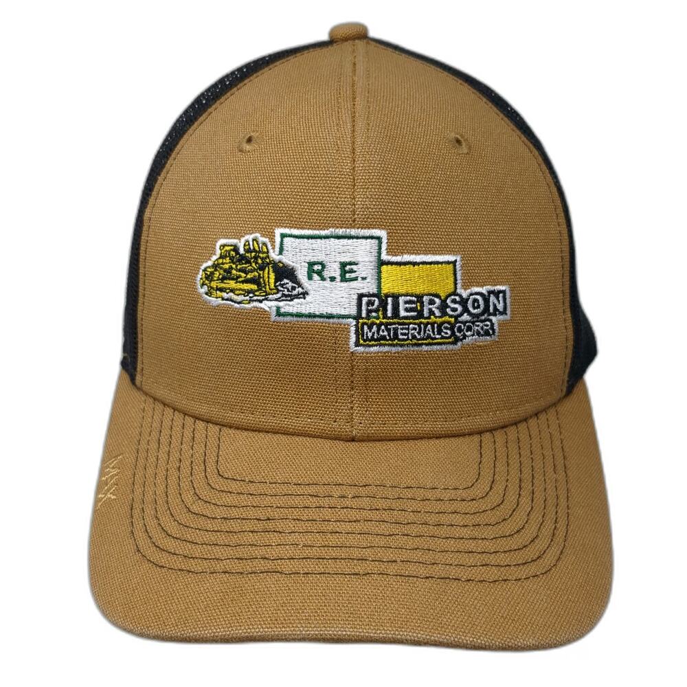MAX Trucker Hat Brown Black One Size American Flag RE Pierson Construction Mesh